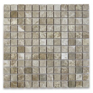 Carreau de mosaïque carré 1x1 Light Emperador poli